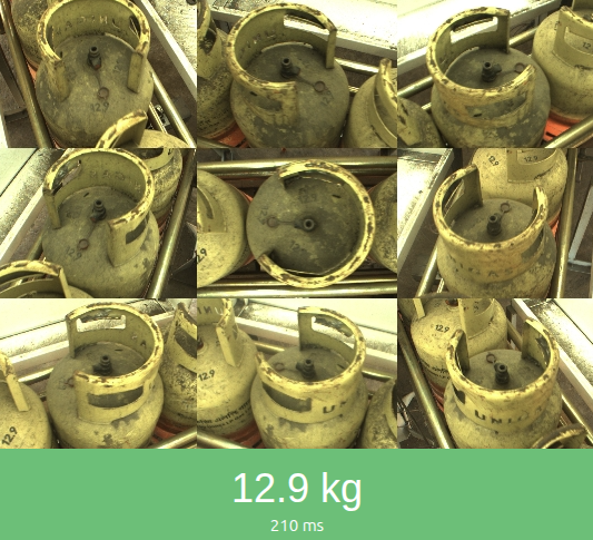 Web client showing cylinder recognition results